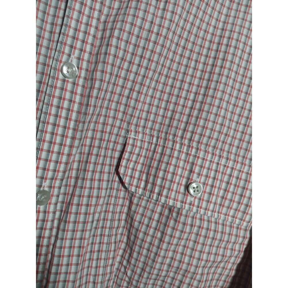 Perry Ellis Portfolio Men’s XL Red Plaid Slim Fit Long Sleeve Button Shirt - Picture 3 of 5